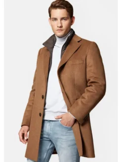Lancerto Płaszcz wełniany Norfolk PC073223000007 Brązowy Regular Fit