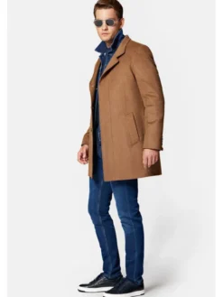 Lancerto Płaszcz wełniany Simpele PC073223000011 Brązowy Regular Fit