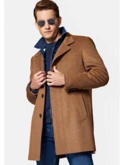 Lancerto Płaszcz wełniany Simpele PC073223000011 Brązowy Regular Fit
