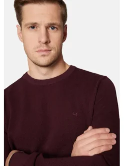 Lancerto Sweter Clive SW073223000093 Bordowy Regular Fit