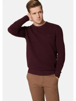 Lancerto Sweter Clive SW073223000093 Bordowy Regular Fit