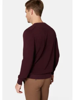 Lancerto Sweter Clive SW073223000093 Bordowy Regular Fit