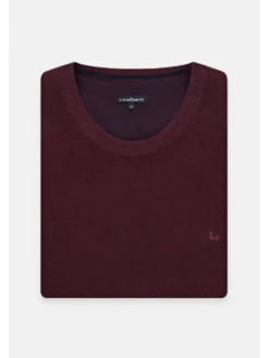 Lancerto Sweter Clive SW073223000093 Bordowy Regular Fit