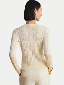 LAUREN RALPH LAUREN Kardigan 200P14040001 Kremowy Regular Fit