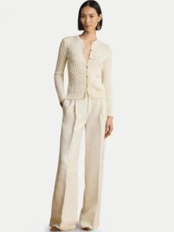LAUREN RALPH LAUREN Kardigan 200P14040001 Kremowy Regular Fit