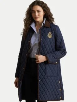 LAUREN RALPH LAUREN Kurtka przejściowa Crested 3/4 Quilt 297P18059004 Granatowy Regular Fit