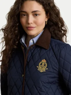 LAUREN RALPH LAUREN Kurtka przejściowa Crested 3/4 Quilt 297P18059004 Granatowy Regular Fit