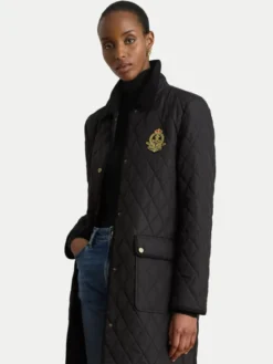 LAUREN RALPH LAUREN Kurtka przejściowa Crested 3/4 Quilt 297P18059001 Czarny Regular Fit