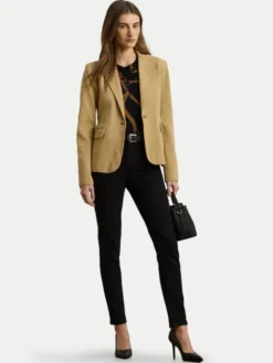 LAUREN RALPH LAUREN Marynarka 200971364002 Beżowy Straight Fit