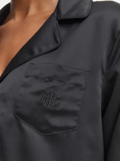 LAUREN RALPH LAUREN Piżama ILN12321 Czarny Regular Fit