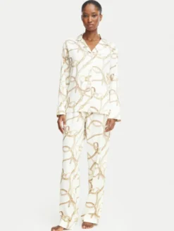 LAUREN RALPH LAUREN Piżama ILN92536 Kremowy Regular Fit