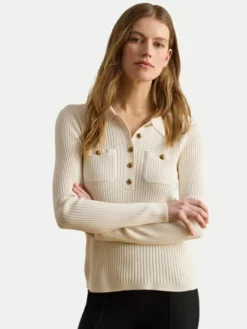 LAUREN RALPH LAUREN Sweter 200P03459003 Kremowy Slim Fit