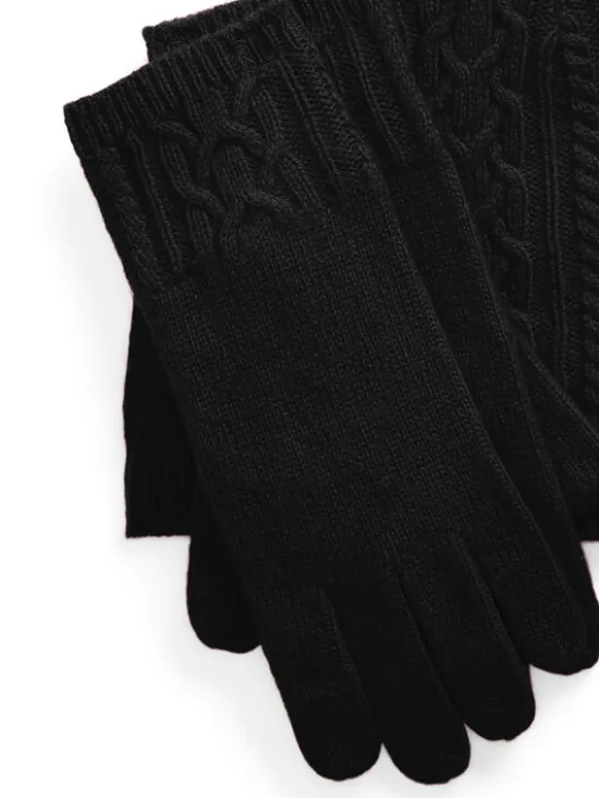 LAUREN RALPH LAUREN Zestaw czapka, szalik i rękawiczki 454960056002 Czarny