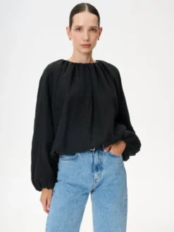 LEBRAND Bluzka Lugano Czarny Regular Fit