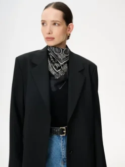 LEBRAND Chusta Bandana Jedwabna Czarny