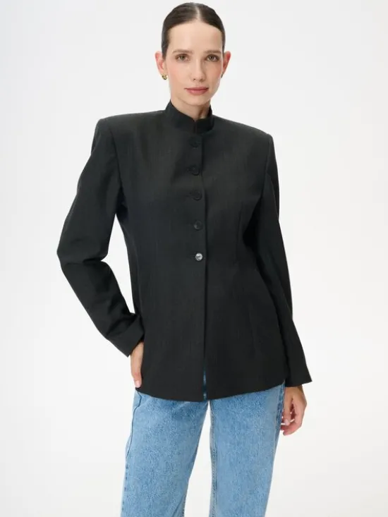LEBRAND Marynarka Taco Szary ciemny Regular Fit