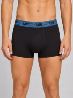 Lee Bokserki Aron 3 Pack Cotton Elastane Trunks Czarny