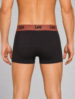 Lee Bokserki Aron 3 Pack Cotton Elastane Trunks Czarny