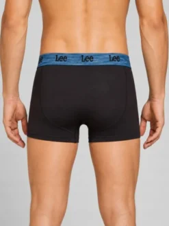 Lee Bokserki Aron 3 Pack Cotton Elastane Trunks Czarny