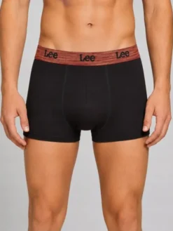 Lee Bokserki Aron 3 Pack Cotton Elastane Trunks Czarny