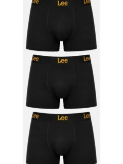 Lee Bokserki Harkins 3 Pack Trunks Cotton Rich Comfort Stretch Czarny