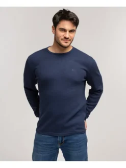 Lee Cooper Longsleeve MATEO 2650 Niebieski Regular Fit
