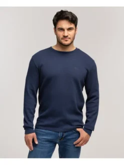 Lee Cooper Longsleeve MATEO 2650 Niebieski Regular Fit