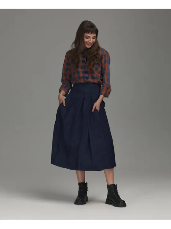 Lee Cooper Spódnica jeansowa HOA Niebieski Regular Fit