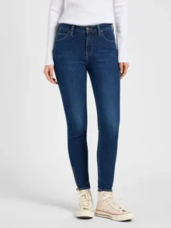 Lee Jeansy SCARLETT HIGH ZIP Niebieski Skinny Fit