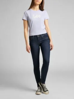 Lee Jeansy Scarlett Solid Blue Granatowy Skinny Fit