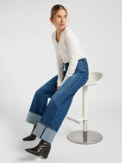 Lee Jeansy Stella Niebieski Wide Leg