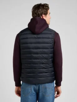 Lee Kamizelka STAND COLLAR PUFFER Czarny Regular Fit