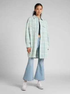 Lee Koszula ELONGATED OVERSHIRT Zielony Regular Fit