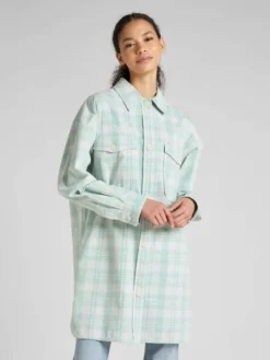 Lee Koszula ELONGATED OVERSHIRT Zielony Regular Fit