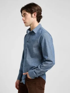 Lee Koszula PATCH SHIRT Niebieski Regular Fit