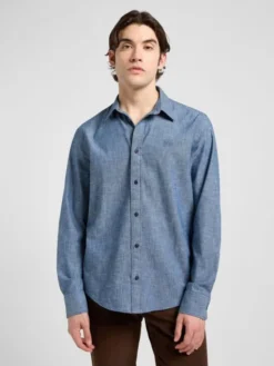 Lee Koszula PATCH SHIRT Niebieski Regular Fit