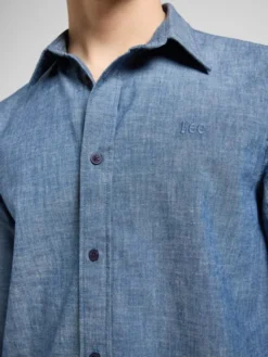 Lee Koszula PATCH SHIRT Niebieski Regular Fit