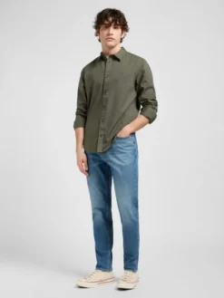 Lee Koszula Patch Shirt Zielony Regular Fit