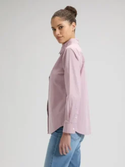 Lee Koszula POCKETLESS SHIRT Różowy Regular Fit