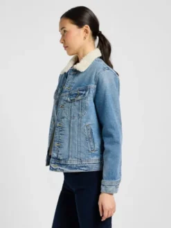 Lee Kurtka jeansowa SHERPA RIDER JKT Niebieski Regular Fit