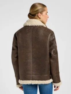 Lee Kurtka przejściowa AVIATOR JACKET Brązowy Relaxed Fit