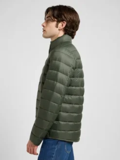 Lee Kurtka przejściowa Stand Collar Puffer Zielony Regular Fit