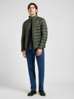 Lee Kurtka przejściowa Stand Collar Puffer Zielony Regular Fit