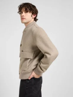Lee Kurtka przejściowa WOOL BOMBER JACKET Szary Regular Fit