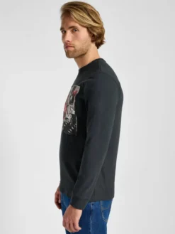Lee Longsleeve LS UTILITY ARTIST TEE Czarny Regular Fit