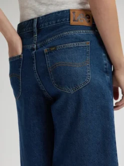Lee Szorty jeansowe DRAPEY JORT Niebieski Regular Fit