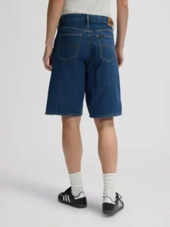 Lee Szorty jeansowe DRAPEY JORT Niebieski Regular Fit