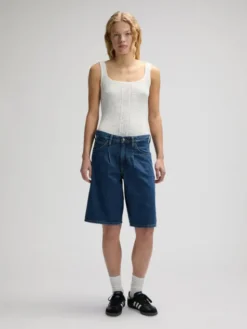 Lee Szorty jeansowe DRAPEY JORT Niebieski Regular Fit