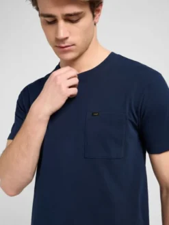 Lee T-Shirt ULTIMATE POCKET TEE Niebieski Slim Fit