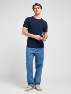 Lee T-Shirt ULTIMATE POCKET TEE Niebieski Slim Fit